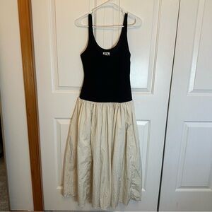 Future Collective Sleeveless Knit Ankle Midi Dress Contrasting Skirt NWT